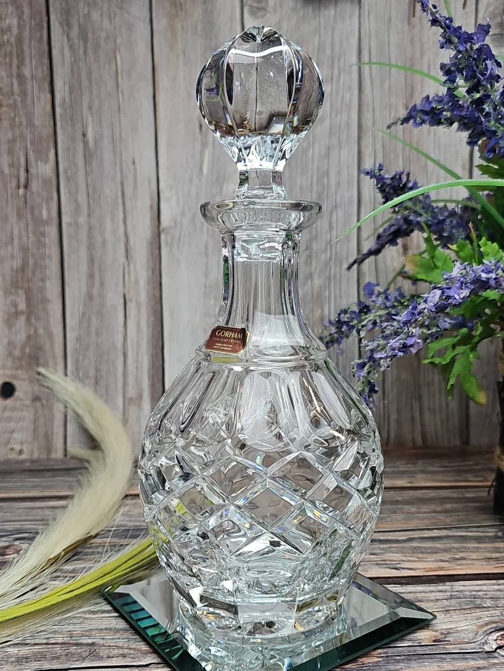 VINTAGE AUTHENTIC GORHAM GLEN MIST FULL LEAD CRYSTAL DECANTER